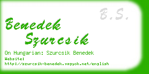 benedek szurcsik business card